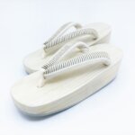 高級　舟形　下駄 鎌倉彫 舟形下駄(麻・縞) | 商品紹介 | 染と織たかはし