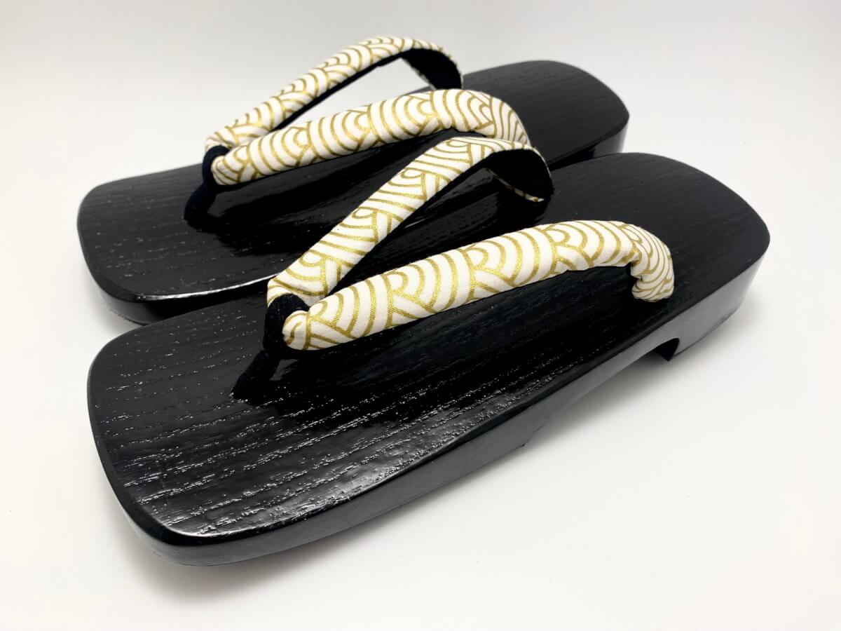 [男物]黒塗り 右近下駄(L)(LL)