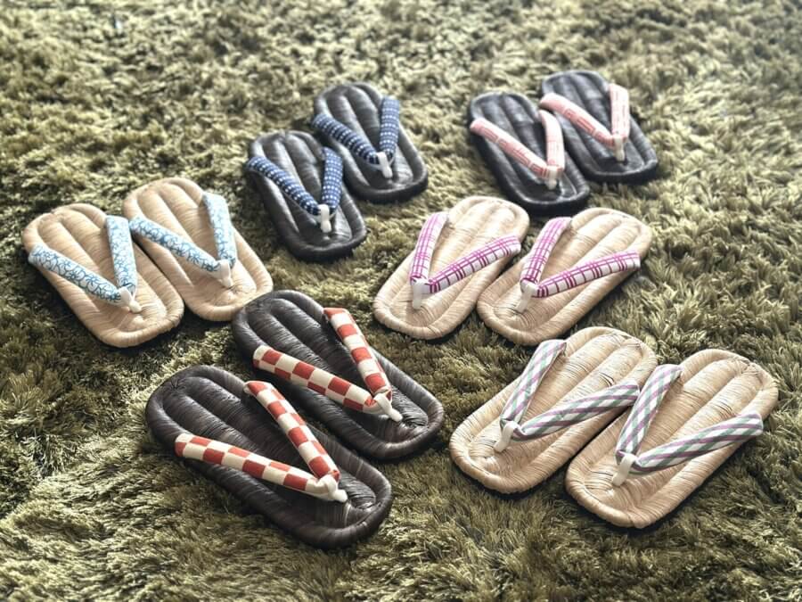 草履、下駄セットMサイズ サンダル 草履 下駄 女性用 室内履き 外履き ウレタン底 和柄 鼻緒