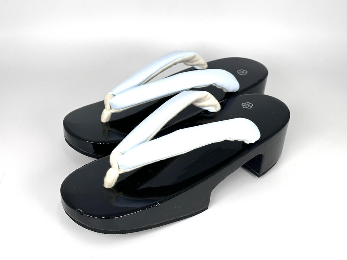 [女物]黒塗り 螺鈿 高右近下駄(L)